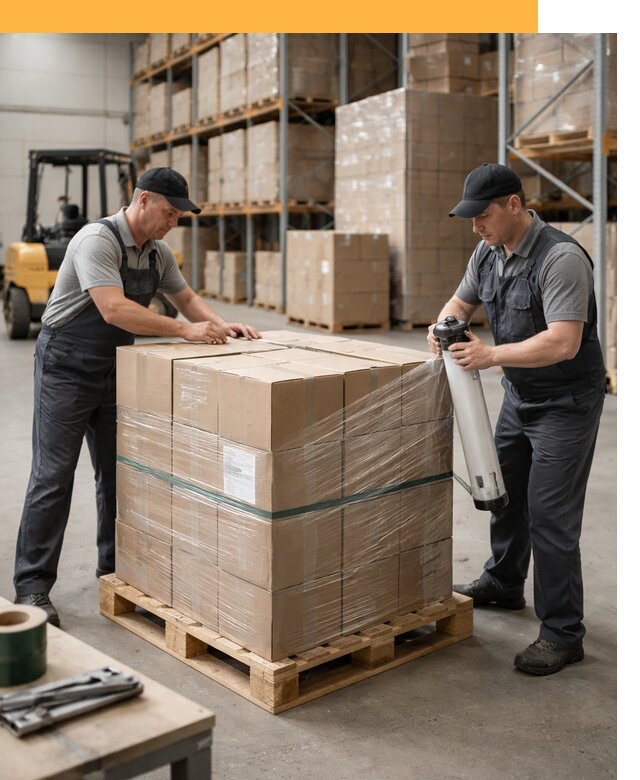 Упаковка и паллетирование грузов от 3627 руб: защита и крепление